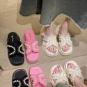 Womens Sandals 2024 Summer Casual Beach Slippers Pearl Platform Fashion Women Shoes 240905