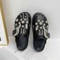 Slippers Summer Women Slippers Platform Punk Rock Leather Mules Creative Metal Fittings Casual Party Shoes Female Outdoor Slides T221209