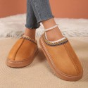 2025 free shipping designer shoes mens flat sandals for women fury slippers winter cotton slippers brown warm thick soled plush slippers sliders slide