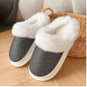 Women sandal Winter Black Pink Grey Fur Slippers Anti Slip Plush Thick Warm Cotton Shoes