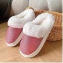 Women sandal Winter Black Pink Grey Fur Slippers Anti Slip Plush Thick Warm Cotton Shoes