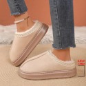 2025 free shipping designer shoes mens flat sandals for women fury slippers winter cotton slippers brown warm thick soled plush slippers sliders slide
