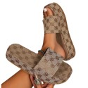 2024 Women slipper Summer Sandals Grey Brown Pink Flat Shoes Outdoor Flower Sandals Beach Shoes