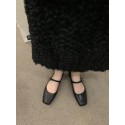 Square head shallow mouth single shoe womens 2023 new spring and autumn Korean version gentle fairy style thick heel Mary Jane shoes 230427