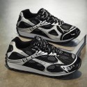 Retro Style Men's Thick Soled Sports Sneakers Men Breathable Casual Silver Lace Up Shoes