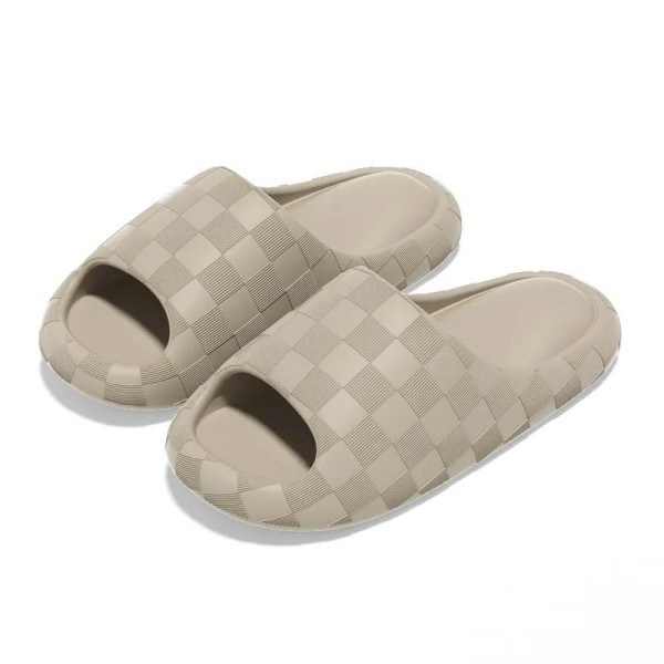 Fashion Womens Sandals Summer Plaid Soft Sole Sandale Low Heels Home Indoor Slippers Ladies Shoes