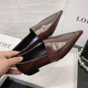 2025 hot free shipping designer shoes for womens leather shoes brown black red New pointed flat heel soft soled leather shoes