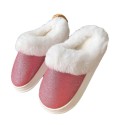 Women sandal Winter Black Pink Grey Fur Slippers Anti Slip Plush Thick Warm Cotton Shoes