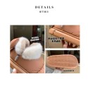 Thick soled fur cotton slippers women's shoes new suede warm snow boots winter popular casual plush butterfly knot cotton shoes