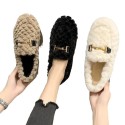 2024 New Free Shipping designer slippers Velvet Flat Shoes Cotton Shoes Fury Shoes Women's Autumn and Winter Outerwear Size 36-40