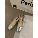 Square head shallow mouth single shoe womens 2023 new spring and autumn Korean version gentle fairy style thick heel Mary Jane shoes 230427