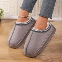 2025 free shipping designer shoes mens flat sandals for women fury slippers winter cotton slippers brown warm thick soled plush slippers sliders slide