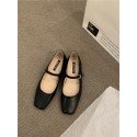 Square head shallow mouth single shoe womens 2023 new spring and autumn Korean version gentle fairy style thick heel Mary Jane shoes 230427