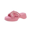 Womens Sandals 2024 Summer Casual Beach Slippers Pearl Platform Fashion Women Shoes 240905