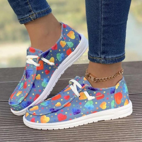 2024 Loafers Christmas Snowman Elk Graphic Print Lace-up Round T Women's Vulcanize Canvas Women Flat Shoes Zapatos