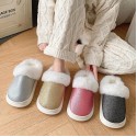 Women sandal Winter Black Pink Grey Fur Slippers Anti Slip Plush Thick Warm Cotton Shoes