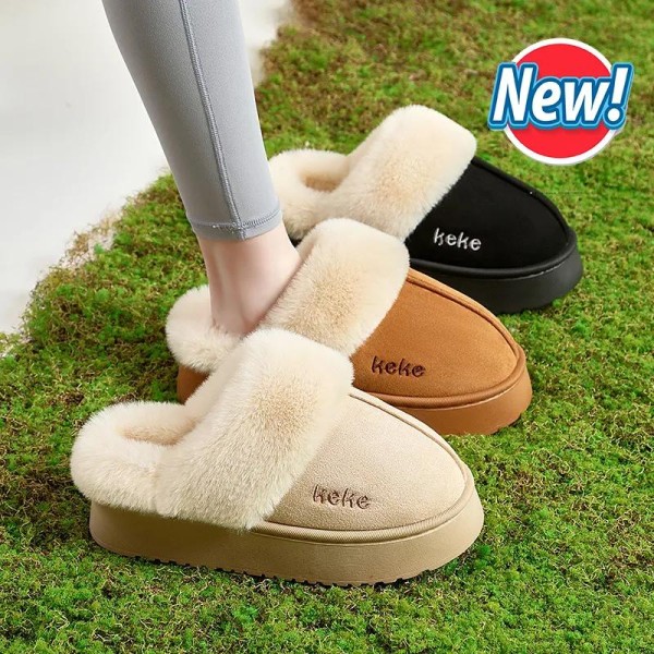 Free Shipping Womens winter fur slippers fashion casual slip-on boot women comfort booties brown beige black classic slipper designer shoes flats plush snow boots