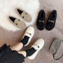 2024 New Free Shipping designer slippers Velvet Flat Shoes Cotton Shoes Fury Shoes Women's Autumn and Winter Outerwear Size 36-40