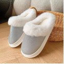 Women sandal Winter Black Pink Grey Fur Slippers Anti Slip Plush Thick Warm Cotton Shoes
