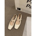 Square head shallow mouth single shoe womens 2023 new spring and autumn Korean version gentle fairy style thick heel Mary Jane shoes 230427