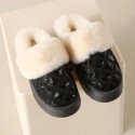 Women sandal Winter Leopard print Bling Bling Fur Slippers Anti Slip Plush Thick Warm Cotton Shoes
